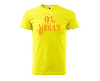 DOBRÝ TRIKO Pánské tričko s potiskem 0% VEGAN oranžový potisk Velikost: 2XL, Barva: Citrónová Citrónová, 2XL