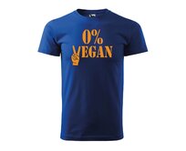 DOBRÝ TRIKO Pánské tričko s potiskem 0% VEGAN oranžový potisk Velikost: 2XL, Barva: Královsky modrá Královsky modrá, 2XL