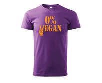 DOBRÝ TRIKO Pánské tričko s potiskem 0% VEGAN oranžový potisk Velikost: 3XL, Barva: Fialová Fialová, 3XL