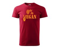 DOBRÝ TRIKO Pánské tričko s potiskem 0% VEGAN oranžový potisk Velikost: 3XL, Barva: Marlboro červená Marlboro červená, 3XL