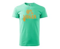 DOBRÝ TRIKO Pánské tričko s potiskem 0% VEGAN oranžový potisk Velikost: 4XL, Barva: Mátová Mátová, 4XL