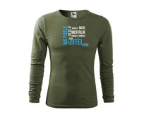 DOBRÝ TRIKO Vtipné pánské tričko s dlouhým rukávem UČITEL Velikost: 2XL, Barva: Khaki Khaki, 2XL