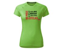 DOBRÝ TRIKO Dámské funkční tričko s potiskem Má práce UČITELKA Velikost: XL, Barva: Apple green Apple green, XL