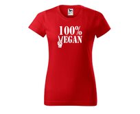 DOBRÝ TRIKO Dámské tričko s potiskem 100% vegan Barva: Červená, Velikost: XL Červená, XL