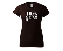 DOBRÝ TRIKO Dámské tričko s potiskem 100% vegan Barva: Kávová, Velikost: 2XL Kávová, 2XL