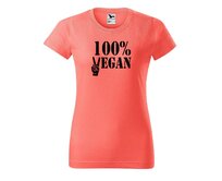 DOBRÝ TRIKO Dámské tričko 100% VEGAN černý potisk Barva: Korálová, Velikost: 2XL Korálová, 2XL