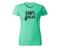 DOBRÝ TRIKO Dámské tričko 100% VEGAN černý potisk Barva: Mátová, Velikost: 2XL Mátová, 2XL