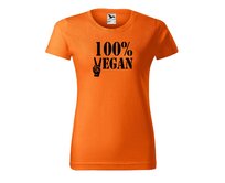 DOBRÝ TRIKO Dámské tričko 100% VEGAN černý potisk Barva: Oranžová, Velikost: 2XL Oranžová, 2XL