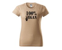 DOBRÝ TRIKO Dámské tričko 100% VEGAN černý potisk Barva: Písková, Velikost: 2XL Písková, 2XL