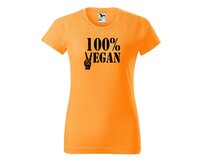 DOBRÝ TRIKO Dámské tričko 100% VEGAN černý potisk Barva: Tangerine orange, Velikost: 2XL Tangerine orange, 2XL