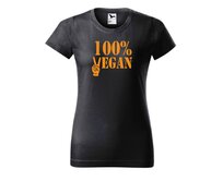 DOBRÝ TRIKO Dámské tričko 100% vegan oranžový potisk Barva: Ebony grey, Velikost: 2XL Ebony grey, 2XL