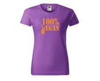 DOBRÝ TRIKO Dámské tričko 100% vegan oranžový potisk Barva: Fialová, Velikost: 2XL Fialová, 2XL