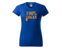 DOBRÝ TRIKO Dámské tričko 100% vegan oranžový potisk Barva: Královsky modrá, Velikost: 2XL Královsky modrá, 2XL