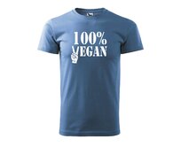 DOBRÝ TRIKO Pánské tričko 100% vegan s bílým potiskem Velikost: 2XL, Barva: Azurová modrá Azurová modrá, 2XL