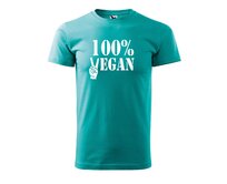 DOBRÝ TRIKO Pánské tričko 100% vegan s bílým potiskem Velikost: 2XL, Barva: Emerald Emerald, 2XL