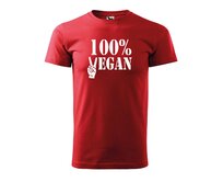 DOBRÝ TRIKO Pánské tričko 100% vegan s bílým potiskem Velikost: 2XL, Barva: Červená Červená, 2XL