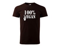 DOBRÝ TRIKO Pánské tričko 100% vegan s bílým potiskem Velikost: 2XL, Barva: Kávová Kávová, 2XL