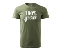 DOBRÝ TRIKO Pánské tričko 100% vegan s bílým potiskem Velikost: 2XL, Barva: Khaki Khaki, 2XL