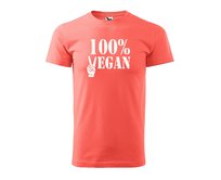 DOBRÝ TRIKO Pánské tričko 100% vegan s bílým potiskem Velikost: 2XL, Barva: Korálová Korálová, 2XL