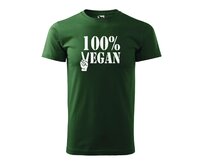 DOBRÝ TRIKO Pánské tričko 100% vegan s bílým potiskem Velikost: 2XL, Barva: Lahvově zelená Lahvově zelená, 2XL