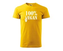 DOBRÝ TRIKO Pánské tričko 100% vegan s bílým potiskem Velikost: 2XL, Barva: Žlutá Žlutá, 2XL