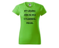 DOBRÝ TRIKO Dámské tričko s potiskem Být lékařka Barva: Apple green, Velikost: 2XL Apple green, 2XL