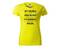 DOBRÝ TRIKO Dámské tričko s potiskem Být lékařka Barva: Citrónová, Velikost: 2XL Citrónová, 2XL