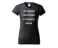 DOBRÝ TRIKO Dámské tričko s potiskem Být lékařka Barva: Ebony grey, Velikost: 2XL Ebony grey, 2XL