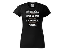 DOBRÝ TRIKO Dámské tričko s potiskem Být lékařka Barva: Černá, Velikost: 2XL Černá, 2XL