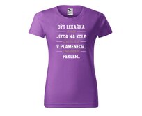 DOBRÝ TRIKO Dámské tričko s potiskem Být lékařka Barva: Fialová, Velikost: 2XL Fialová, 2XL