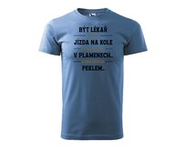 DOBRÝ TRIKO Pánské tričko s potiskem Být lékař Velikost: 2XL, Barva: Azurová modrá Azurová modrá, 2XL