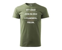 DOBRÝ TRIKO Pánské tričko s potiskem Být lékař Velikost: 2XL, Barva: Khaki Khaki, 2XL