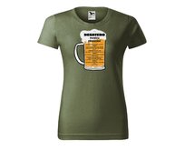 DOBRÝ TRIKO Dámské tričko s potiskem Pivní desatero Barva: Khaki, Velikost: 2XL Khaki, 2XL