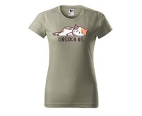 DOBRÝ TRIKO Dámské tričko s potiskem Dneska ne Barva: Světlá khaki, Velikost: 2XL Světlá khaki, 2XL