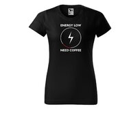 DOBRÝ TRIKO Dámské tričko s potiskem Need coffee Barva: Černá, Velikost: 2XL Černá, 2XL