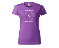 DOBRÝ TRIKO Dámské tričko s potiskem Need coffee Barva: Fialová, Velikost: 2XL Fialová, 2XL