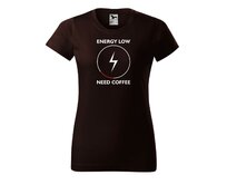 DOBRÝ TRIKO Dámské tričko s potiskem Need coffee Barva: Kávová, Velikost: 2XL Kávová, 2XL