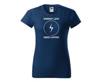 DOBRÝ TRIKO Dámské tričko s potiskem Need coffee Barva: Půlnoční modrá, Velikost: 2XL Půlnoční modrá, 2XL