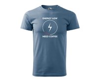 DOBRÝ TRIKO Pánské tričko s potiskem Need coffee Velikost: 2XL, Barva: Denim Denim, 2XL