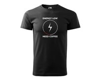 DOBRÝ TRIKO Pánské tričko s potiskem Need coffee Velikost: 2XL, Barva: Černá Černá, 2XL