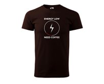 DOBRÝ TRIKO Pánské tričko s potiskem Need coffee Velikost: 2XL, Barva: Kávová Kávová, 2XL