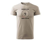 DOBRÝ TRIKO Pánské tričko s potiskem Need coffee Velikost: 2XL, Barva: Ledově šedá Ledově šedá, 2XL