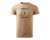 DOBRÝ TRIKO Pánské tričko s potiskem Need coffee Velikost: 2XL, Barva: Písková Písková, 2XL