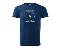 DOBRÝ TRIKO Pánské tričko s potiskem Need coffee Velikost: 2XL, Barva: Půlnoční modrá Půlnoční modrá, 2XL