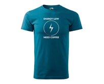 DOBRÝ TRIKO Pánské tričko s potiskem Need coffee Velikost: 2XL, Barva: Petrolejová Petrolejová, 2XL