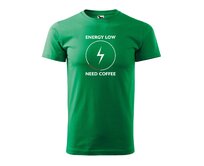 DOBRÝ TRIKO Pánské tričko s potiskem Need coffee Velikost: 2XL, Barva: Středně zelená Středně zelená, 2XL