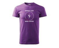 DOBRÝ TRIKO Pánské tričko s potiskem Need coffee Velikost: 3XL, Barva: Fialová Fialová, 3XL