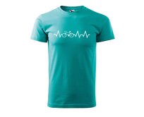 DOBRÝ TRIKO Pánské tričko s potiskem Srdeční tep KOLO Velikost: 2XL, Barva: Emerald Emerald, 2XL