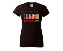 DOBRÝ TRIKO Dámské tričko s potiskem Potřebuju PIVO Barva: Kávová, Velikost: 2XL Kávová, 2XL