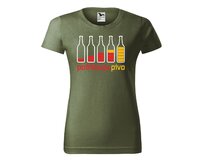 DOBRÝ TRIKO Dámské tričko s potiskem Potřebuju PIVO Barva: Khaki, Velikost: 2XL Khaki, 2XL